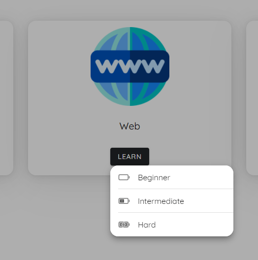 Learn 2 Code platform screenshot - language selection