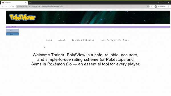 Arceeus app showing Pokémon search results